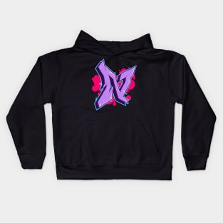 Letter N - Graffiti Street Art Style Kids Hoodie